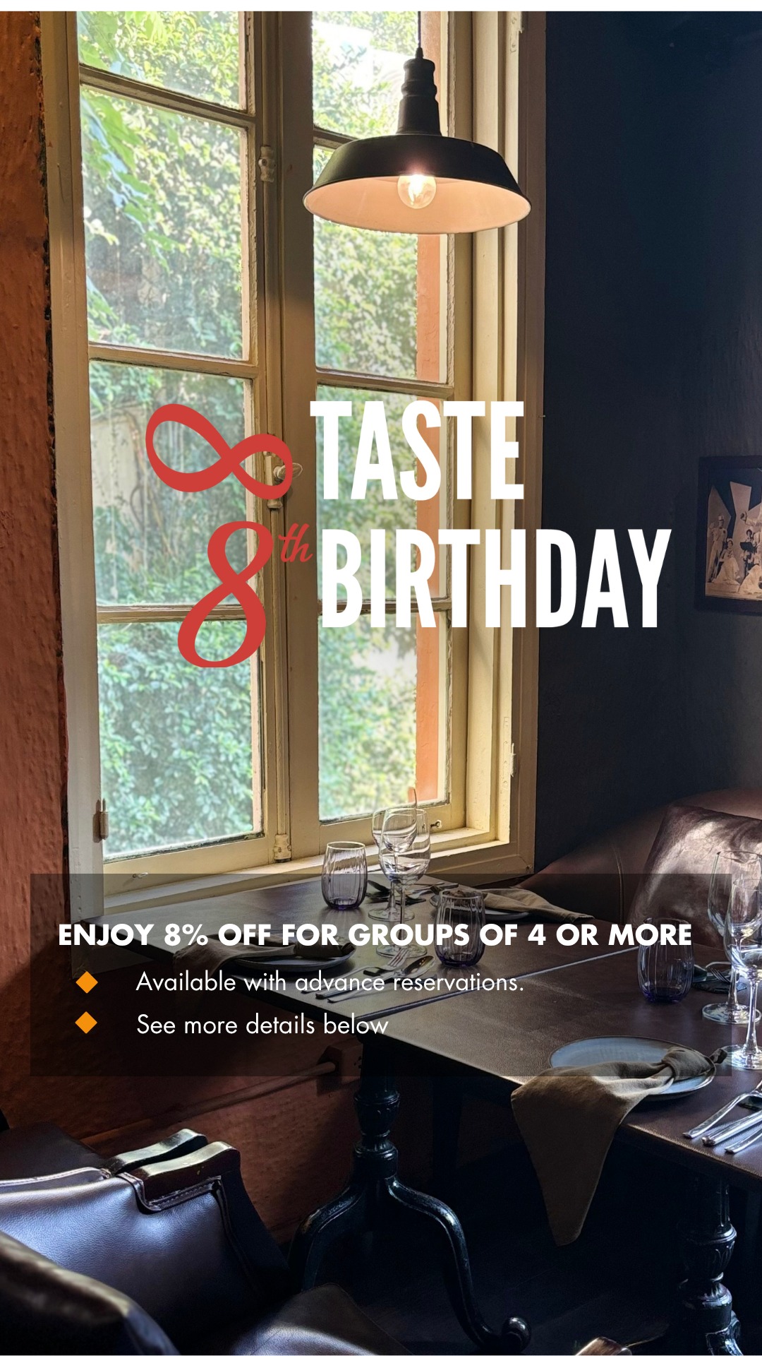 EIGHT YEARS WE "ATE" TOGETHER